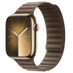 Apple Leather Link Apple Watch Series 1-9 / SE / Ultra (2) - 42/44/45/49 mm - Taille M/L - Taupe