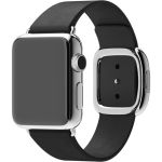 Apple Leather Band Modern Buckle Apple Watch Series 1-9 / SE - 38/40/41 mm - Taille L - Noir