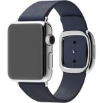 Apple Leather Band Modern Buckle Apple Watch Series 1-9 / SE - 38/40/41 mm - Taille M - Bleu