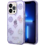 Guess Coque Peony Glitter iPhone 14 Pro Max - Violet