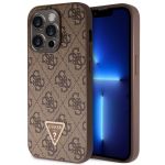 Guess Coque 4G Logo Triangle Strass iPhone 15 Pro - Brun