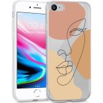 iMoshion Coque Design iPhone SE (2022 / 2020) / 8 / 7 - Line Art Color Face