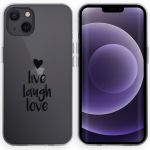 iMoshion Coque Design iPhone 13 - Live Laugh Love - Noir