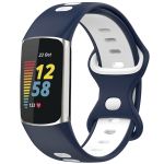 iMoshion Bracelet sportif en silicone Fitbit Charge 5 / Charge 6 - Bleu / Blanc