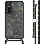 iMoshion Coque Design avec cordon Samsung Galaxy S21 FE - Black Marble