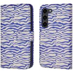 iMoshion ﻿Étui de téléphone portefeuille Design Samsung Galaxy S23 - White Blue Stripes
