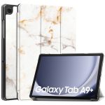iMoshion Coque tablette Design Trifold Samsung Galaxy Tab A9 Plus - White Marble
