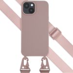 Selencia Coque silicone avec cordon amovible iPhone 15 - Sand Pink