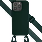 Selencia Coque silicone avec cordon amovible iPhone 15 Pro - Vert foncé
