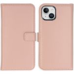 Selencia Étui de téléphone portefeuille en cuir véritable iPhone 15 - Dusty Pink