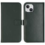 Selencia Étui de téléphone portefeuille en cuir véritable iPhone 15 Plus - Vert