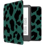 iMoshion Étui de liseuse portefeuille design Slim Hard Sleepcover Amazon Kindle (2022) 11th gen - Green Leopard