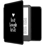 iMoshion Étui de liseuse portefeuille design Slim Hard Sleepcover Amazon Kindle (2022) 11th gen - Live Laugh Love