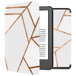 iMoshion Étui de liseuse portefeuille design Slim Hard Sleepcover Amazon Kindle (2022) 11th gen - White Graphic
