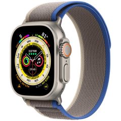Apple Bracelet Trail Loop Apple Watch Series 1-9 / SE / Ultra (2) - 42/44/45/49 mm - Taille S/M - Bleu / Gris