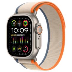 Apple Bracelet Trail Loop Apple Watch Series 1-9 / SE / Ultra (2) - 42/44/45/49 mm - Taille S/M - Orange / Beige