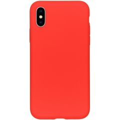 Accezz Coque Liquid Silicone iPhone Xs / X - Rouge