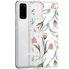 iMoshion Coque Design Samsung Galaxy S20 - Fleur - Rose / Vert