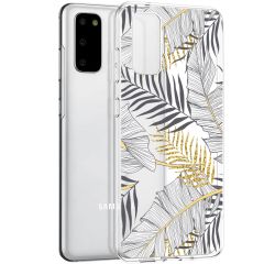 iMoshion Coque Design Samsung Galaxy S20 - Feuilles - Noir / Dorée