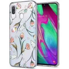 iMoshion Coque Design Samsung Galaxy A20e - Fleur - Rose / Vert