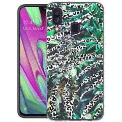 iMoshion Coque Design Galaxy A40 - Jungle - Blanc / Noir / Vert