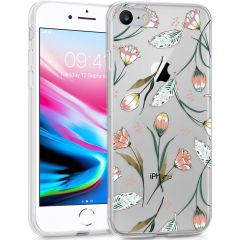 iMoshion Coque Design iPhone SE (2020) / 8 / 7 / 6s - Fleur - Rose