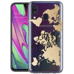 iMoshion Coque Design Samsung Galaxy A40 - Let's Go Travel / Noir