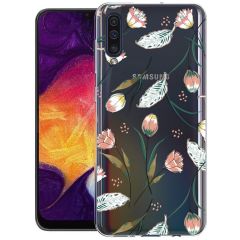 iMoshion Coque Design Samsung Galaxy A50 / A30s - Fleur - Rose / Vert