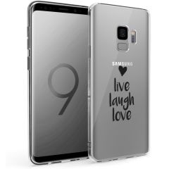 iMoshion Coque Design Samsung Galaxy S9 - Live Laugh Love - Noir