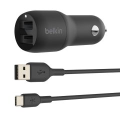 Belkin Boost↑Charge™ Dual USB Car Charger + câble USB-C - 24W