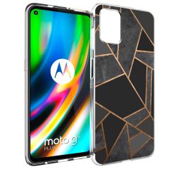 iMoshion Coque Design Motorola Moto G9 Plus - Black Graphic