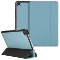 Selencia Coque en cuir vegan Nuria Trifold Book Galaxy Tab A7 - Bleu