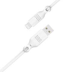 Just Green Câble Lightning vers USB - Recyclable - Certification MFi - 2.4A - 2 mètres - Blanc