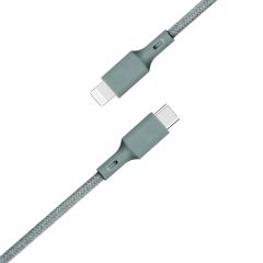 Just Green Câble USB-C vers Lightning - Recyclable - Coton tressé - Certification MFi - 3A - 2 mètres - Vert