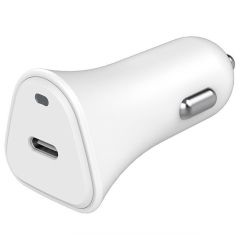 Just Green Chargeur de voitur - Recyclable - USB-C - Power Delivery - 25W - Blanc