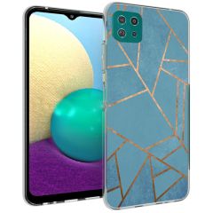 iMoshion Coque Design Galaxy A22 (5G) - Cuive graphique - Bleu /Dorée
