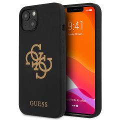 Guess Coque Silicone 4G Logo iPhone 13 Mini - Noir