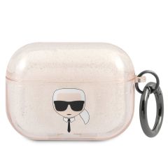 Karl Lagerfeld Karl's Head Silicone Glitter Case Apple AirPods Pro - Dorée