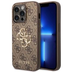 Guess Coque 4G Metal Logo Backcover iPhone 14 Pro - Brun