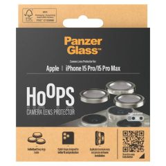 PanzerGlass Protection d'écran camera Hoop Optic Rings iPhone 15 Pro / 15 Pro Max - Natural Metal