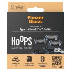 PanzerGlass Protection d'écran camera Hoop Optic Rings iPhone 15 Pro / 15 Pro Max - Blue Metal