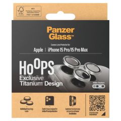 PanzerGlass Protection d'écran camera Hoop Optic Rings iPhone 15 Pro / 15 Pro Max - White Titanium