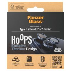 PanzerGlass Protection d'écran camera Hoop Optic Rings iPhone 15 Pro / 15 Pro Max - Blue Titanium