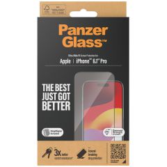 PanzerGlass Protection d'écran Ultra-Wide Fit Anti-bactérienne avec applicateur iPhone 15 Pro