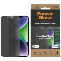 PanzerGlass ﻿Protection d'écran Privacy Ultra-Wide Fit Anti-bactérienne avec applicateur iPhone 14 Plus / iPhone 13 Pro Max