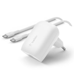 Belkin ﻿Adaptateur Boost↑Charge™ avec câble - USB-C vers USB-C - 1 mètre - 30 W - Blanc