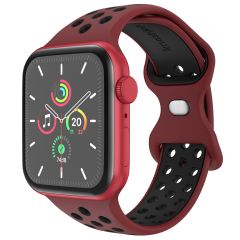 iMoshion Bracelet sport⁺ Apple Watch Series 1-9 / SE - 38/40/41 mm - Taille S/M - Wine Red & Black