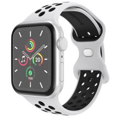 iMoshion Bracelet sport⁺ Apple Watch Series 1-9 / SE / Ultra (2) - 42/44/45/49 mm - Taille S/M - Pure Platinum & Black