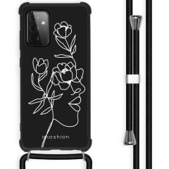 iMoshion Coque Design avec cordon Samsung Galaxy A72 - Woman Flower Black