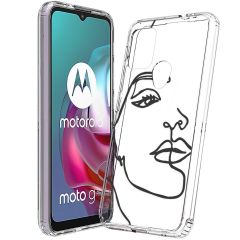 iMoshion Coque Design Motorola Moto G30 / G20 / G10 (Power) - Line Art Woman Black